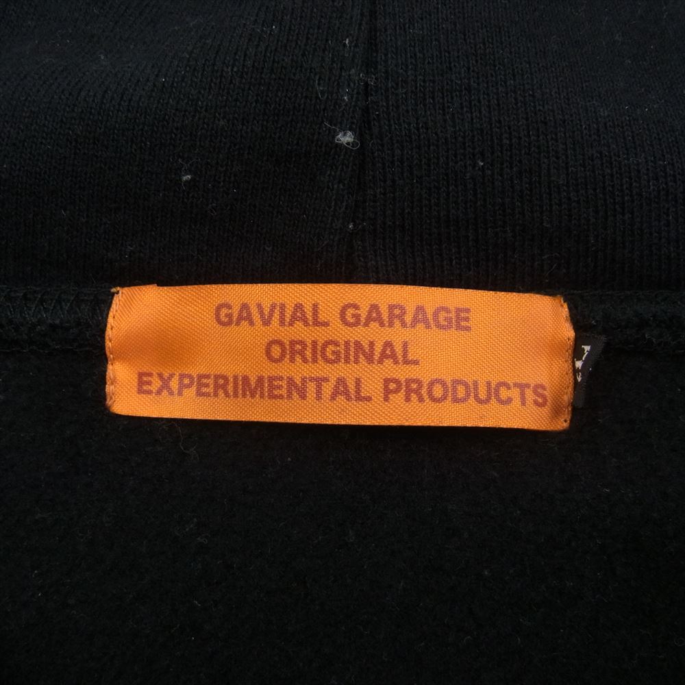 GAVIAL ガヴィル GAVIAL GARAGE プリント ジップ アップ パーカー ブラック系 XL【中古】