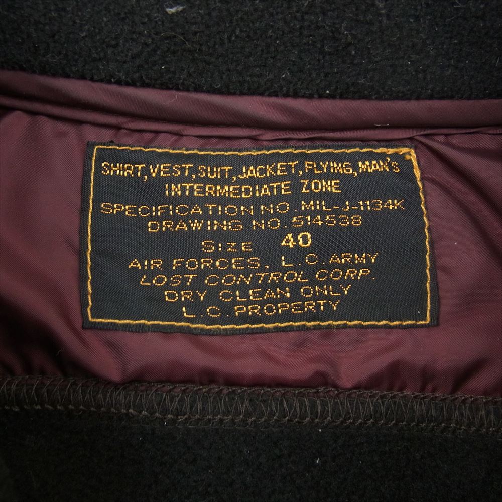 LOST CONTROL ロストコントロール L20A2-2009 FLEECE MILITARY SH フリース ミリタリー シャツ ブラック系 40【中古】