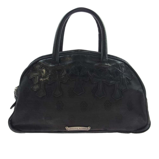 CHROME HEARTS クロムハーツ（原本無） GYM SM ジムバッグ スモール セメタリー クロスパッチ ナイロン×レザー ハンドバッグ ブラック ブラック系【中古】