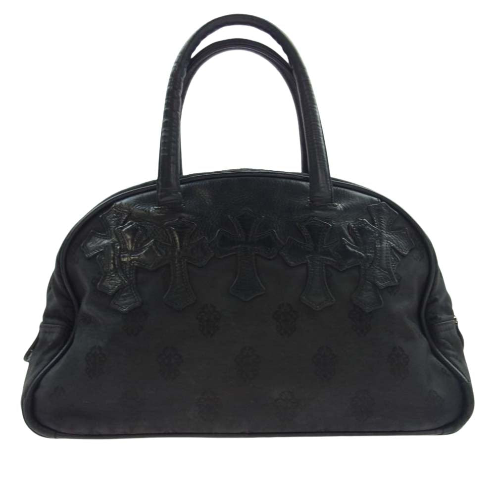 CHROME HEARTS クロムハーツ（原本無） GYM SM ジムバッグ スモール セメタリー クロスパッチ ナイロン×レザー ハンドバッグ ブラック ブラック系【中古】