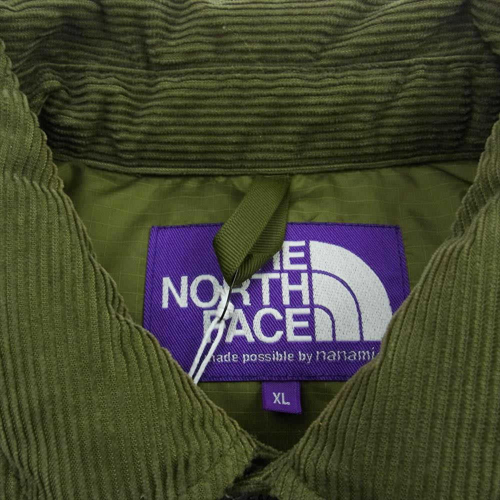 THE NORTH FACE ノースフェイス ND2154N PURPLE LABEL パープルレーベル Corduroy Down Shirt Jacket コーデュロイ ダウン シャツジャケット カーキ系 XL【極上美品】【中古】