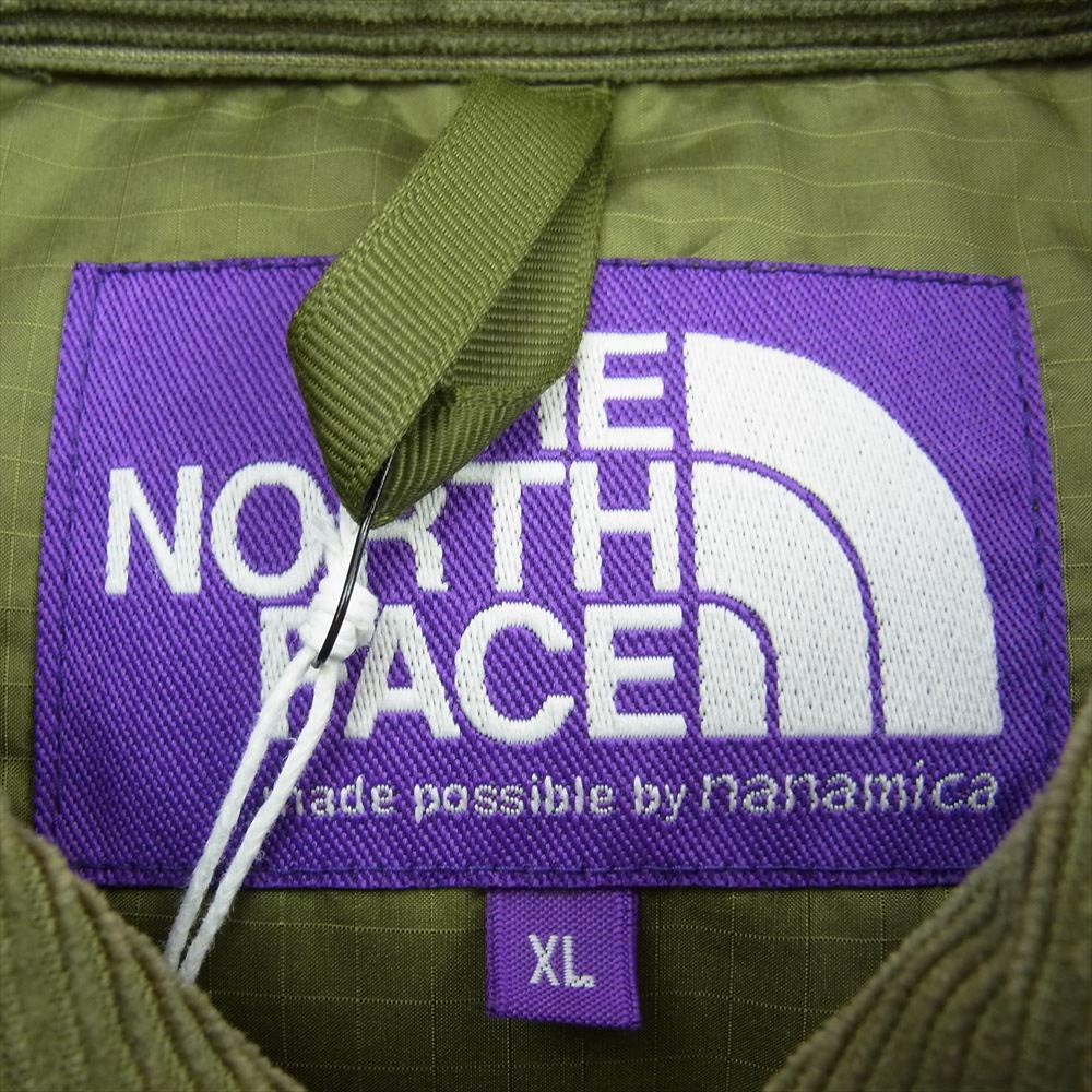THE NORTH FACE ノースフェイス ND2154N PURPLE LABEL パープルレーベル Corduroy Down Shirt Jacket コーデュロイ ダウン シャツジャケット カーキ系 XL【極上美品】【中古】
