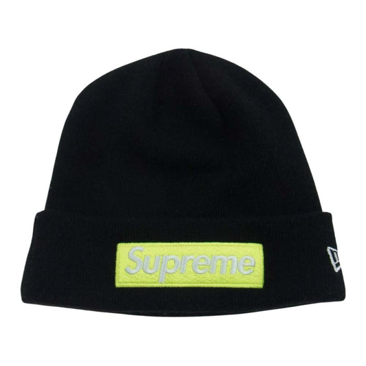 Supreme シュプリーム 18AW  × New Era Box Logo Beanie ニューエラ ボックスロゴ ビーニー ニットキャップ ニット帽 ヘザーグレイ ブラック系【中古】