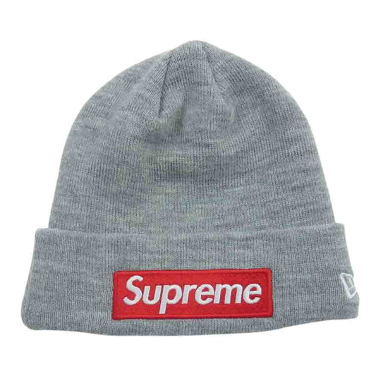 Supreme シュプリーム 17AW  × New Era Box Logo Beanie ニューエラ ボックスロゴ ビーニー ニットキャップ ニット帽 グレー系【中古】