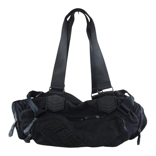DIESEL ディーゼル ナイロン ダッフル バッグ ブラック系【中古】
