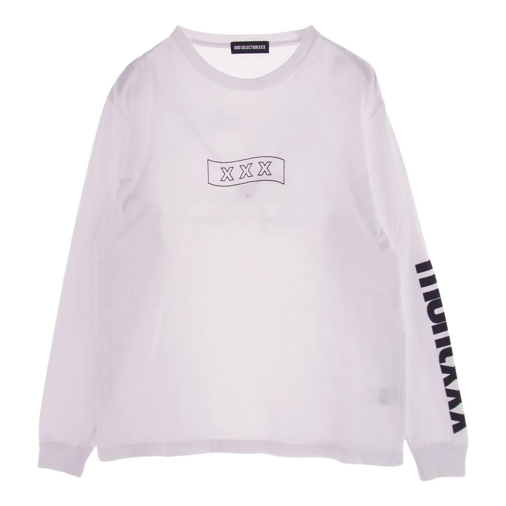 GOD SELECTION XXX ゴッドセレクション モントーク マップ バック プリント 長袖 Tシャツ カットソー ホワイト系 S【中古】