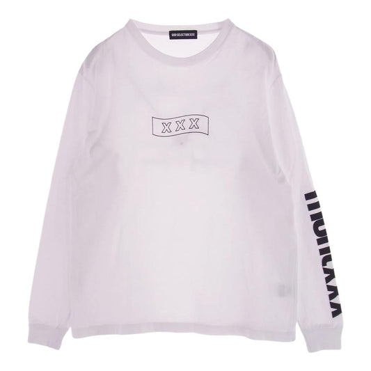 GOD SELECTION XXX ゴッドセレクション モントーク マップ バック プリント 長袖 Tシャツ カットソー ホワイト系 S【中古】