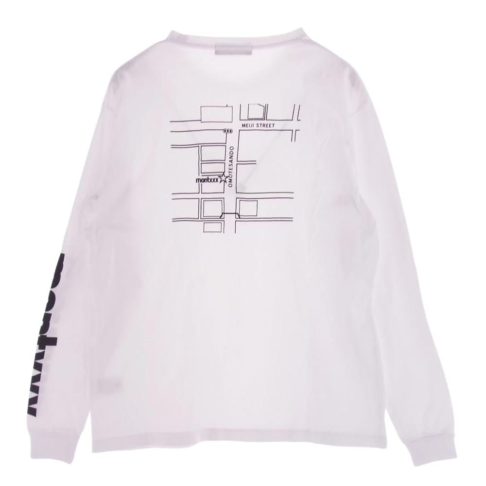 GOD SELECTION XXX ゴッドセレクション モントーク マップ バック プリント 長袖 Tシャツ カットソー ホワイト系 S【中古】