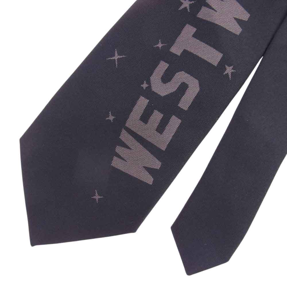 Vivienne Westwood ヴィヴィアンウエストウッド シルク ロゴ ネクタイ ブルー ブラック系【中古】