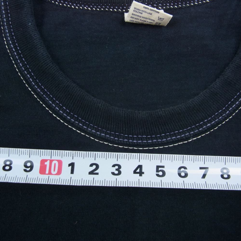 THE FLAT HEAD ザフラットヘッド プリント Tシャツ 黒系 ネイビー系 42【中古】