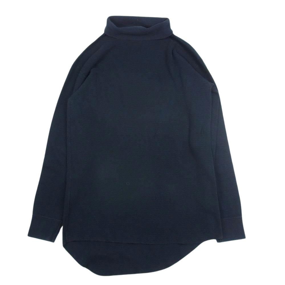 THE FLAT HEAD ザフラットヘッド モックネック サーマル 長袖 カットソー ネイビー系 XL【中古】
