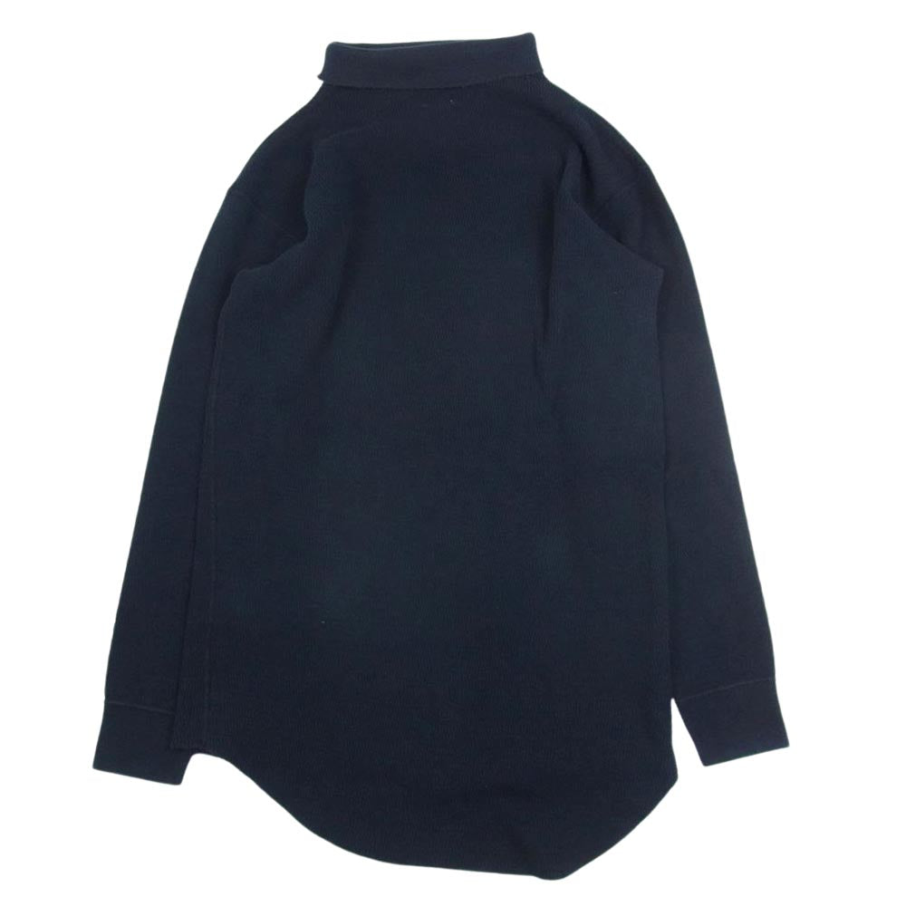 THE FLAT HEAD ザフラットヘッド モックネック サーマル 長袖 カットソー ネイビー系 XL【中古】