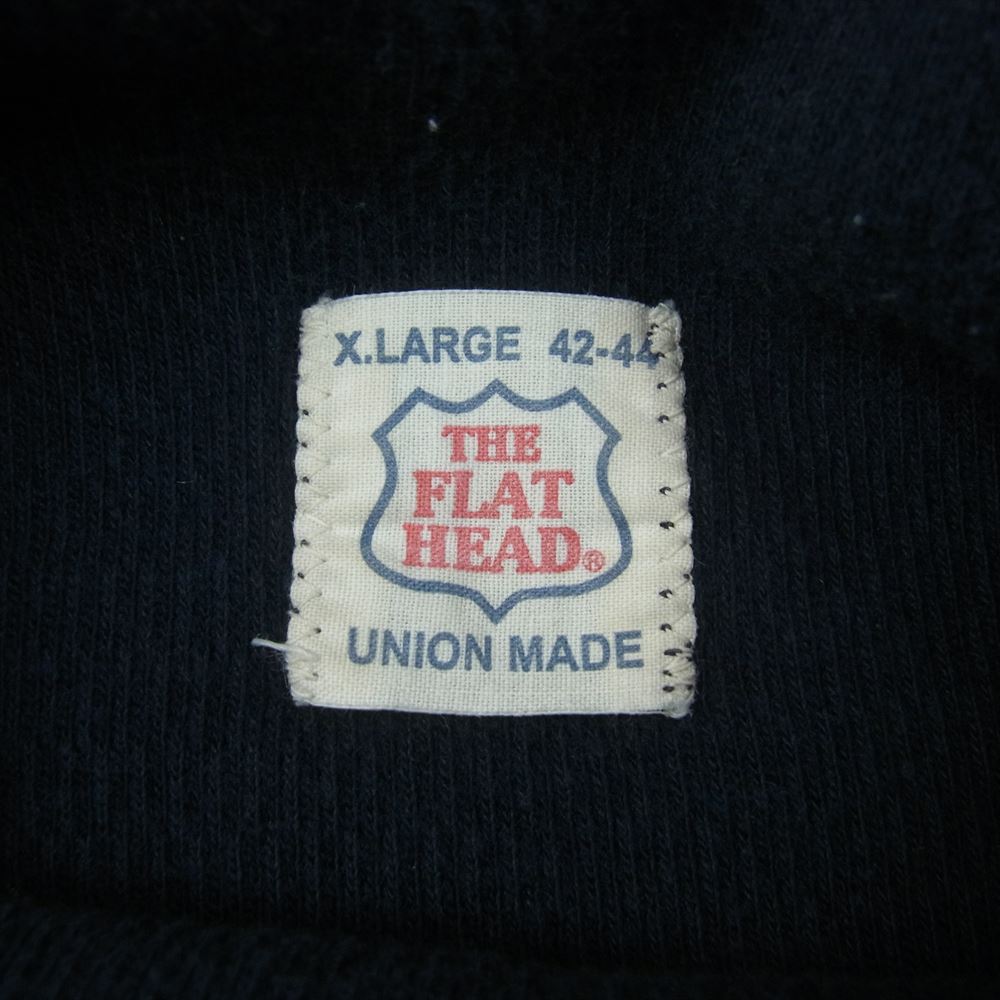 THE FLAT HEAD ザフラットヘッド モックネック サーマル 長袖 カットソー ネイビー系 XL【中古】