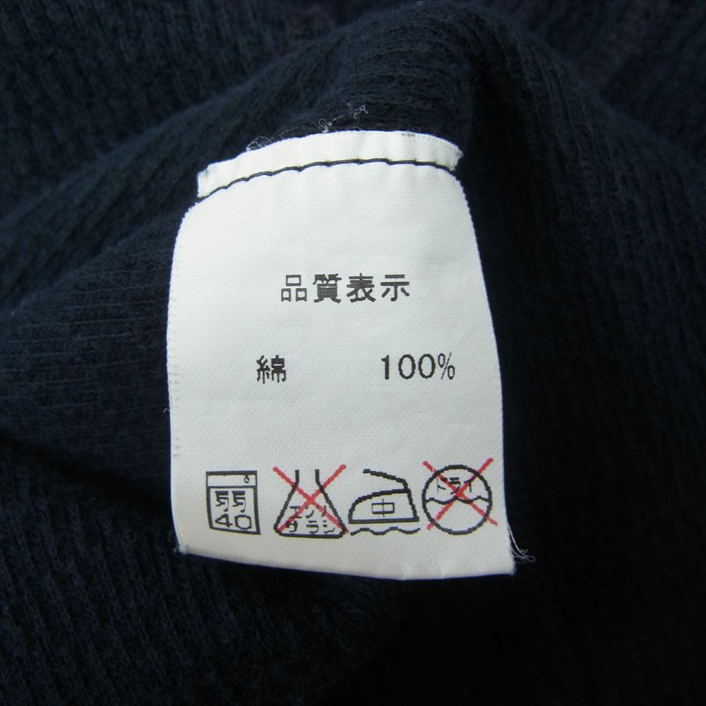 THE FLAT HEAD ザフラットヘッド モックネック サーマル 長袖 カットソー ネイビー系 XL【中古】