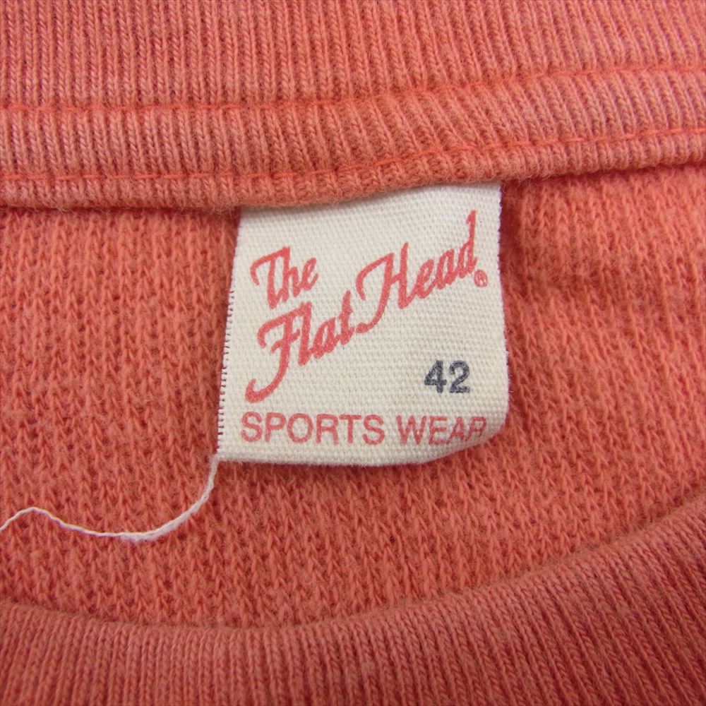 THE FLAT HEAD ザフラットヘッド プリント サーマル 長袖 カットソー オレンジ系 42【中古】
