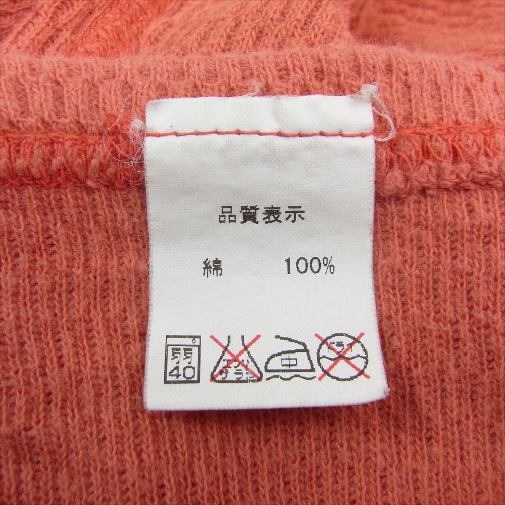 THE FLAT HEAD ザフラットヘッド プリント サーマル 長袖 カットソー オレンジ系 42【中古】