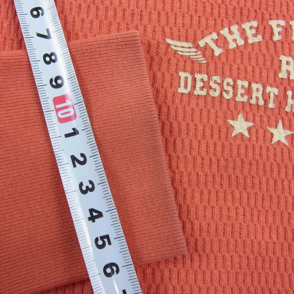 THE FLAT HEAD ザフラットヘッド プリント サーマル 長袖 カットソー オレンジ系 42【中古】