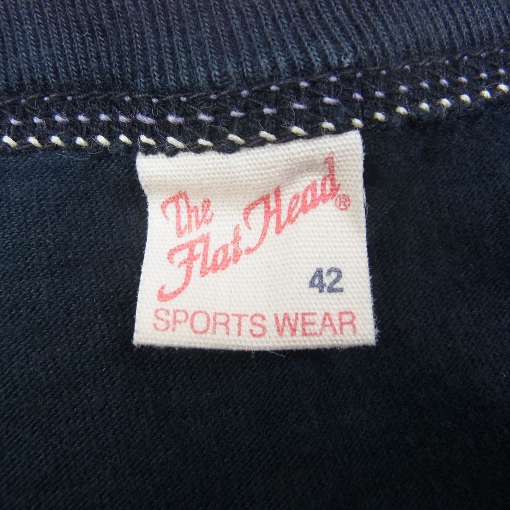 THE FLAT HEAD ザフラットヘッド プリント Tシャツ ネイビー系 42【中古】