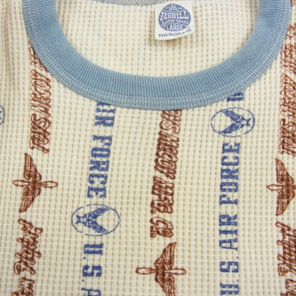 TOY'S McCOY トイズマッコイ USAF サーマル 総柄 カットソー オフホワイト系 L【中古】