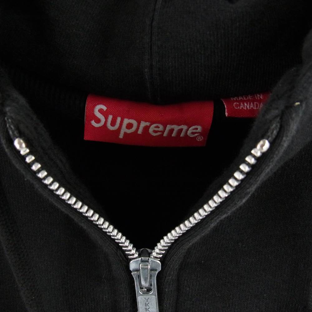 Supreme シュプリーム 18AW THERMAL ZIP UP SWEATSHIRT サーマル ジップアップ スウェット パーカー ブラック系 M【中古】