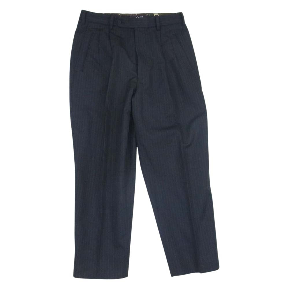 COMME des GARCONS HOMME コムデギャルソンオム 23SS HK-P004 E/R HERRINGBONE STRIPE エステルラミー ヘリンボーン ストライプ 2タック スラックスパンツ ブラック系 S【中古】