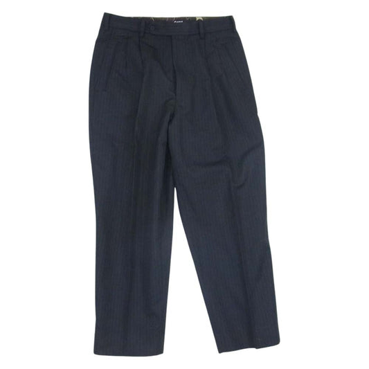 COMME des GARCONS HOMME コムデギャルソンオム 23SS HK-P004 E/R HERRINGBONE STRIPE エステルラミー ヘリンボーン ストライプ 2タック スラックスパンツ ブラック系 S【中古】