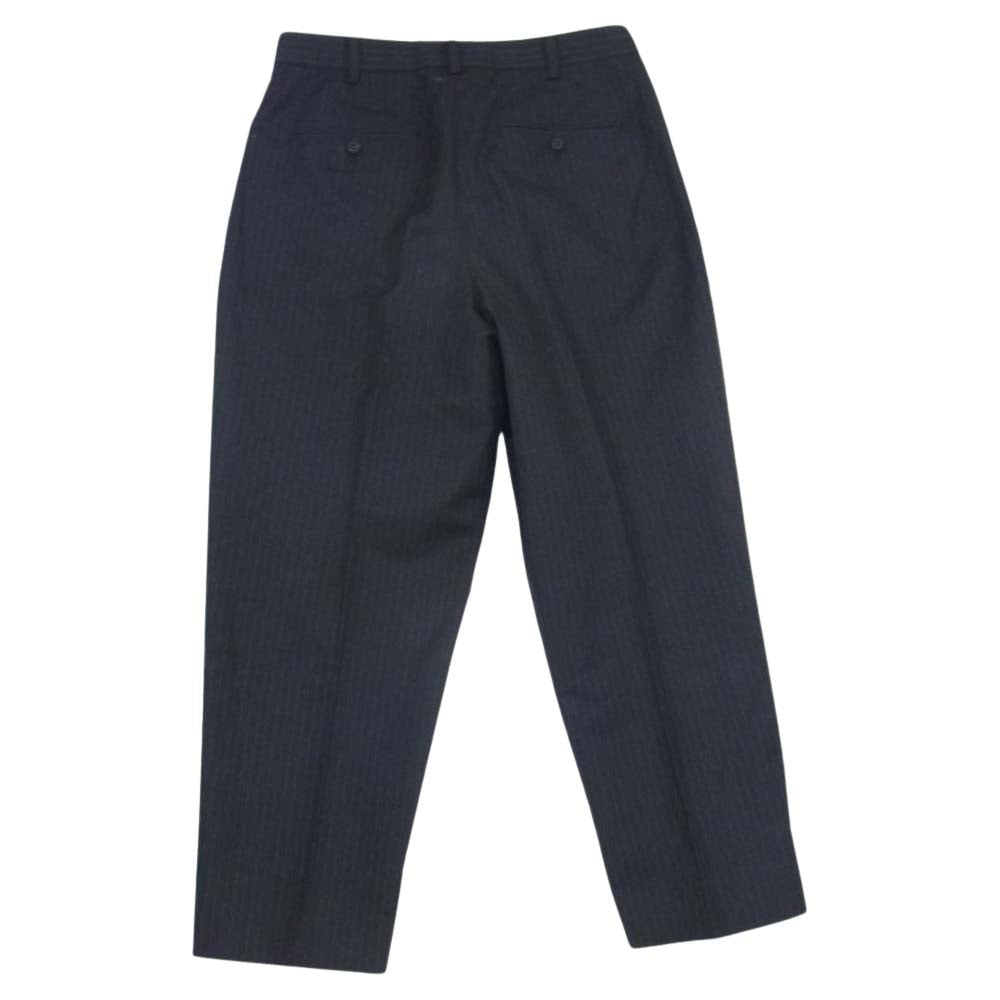 COMME des GARCONS HOMME コムデギャルソンオム 23SS HK-P004 E/R HERRINGBONE STRIPE エステルラミー ヘリンボーン ストライプ 2タック スラックスパンツ ブラック系 S【中古】