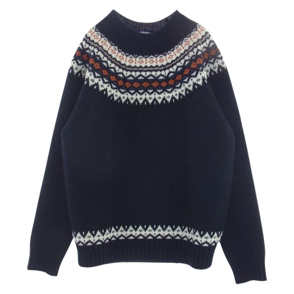 JUNYA WATANABE COMME des GARCONS MAN ジュンヤワタナベコムデギャルソンマン 21AW WH-N002 Nordic pattern sweater ノルディックパターン クルーネックリブ セーター ニット ネイビー系 M【中古】