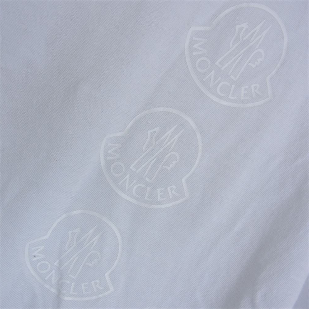 MONCLER モンクレール MAGLIA T-SHIRT マグリア ロゴプリント バックフロッキーロゴ クルーネック 半袖 Tシャツ ホワイト系 XL【中古】