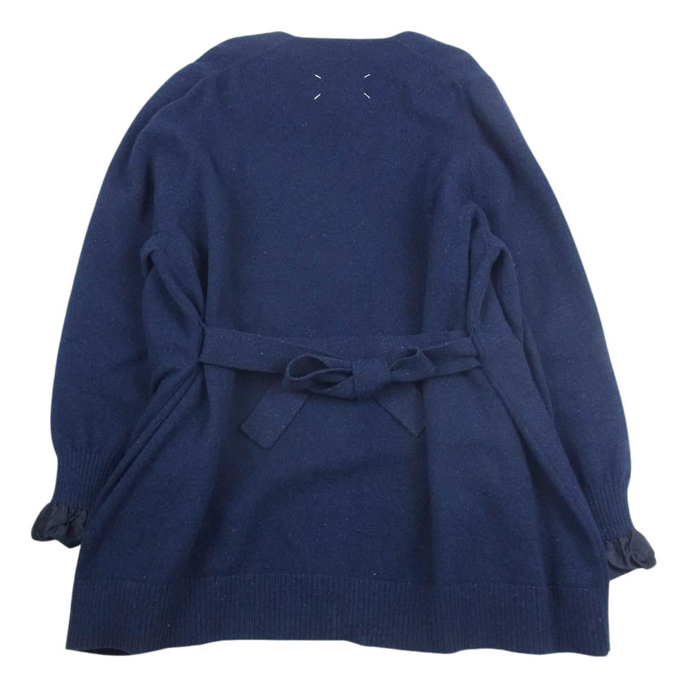 MAISON MARGIELA メゾンマルジェラ 1ライン 17AW S51HA0748 S16118 ベルテッド ミックスニット ガウンコート カーディガン ネイビー系 XS【中古】