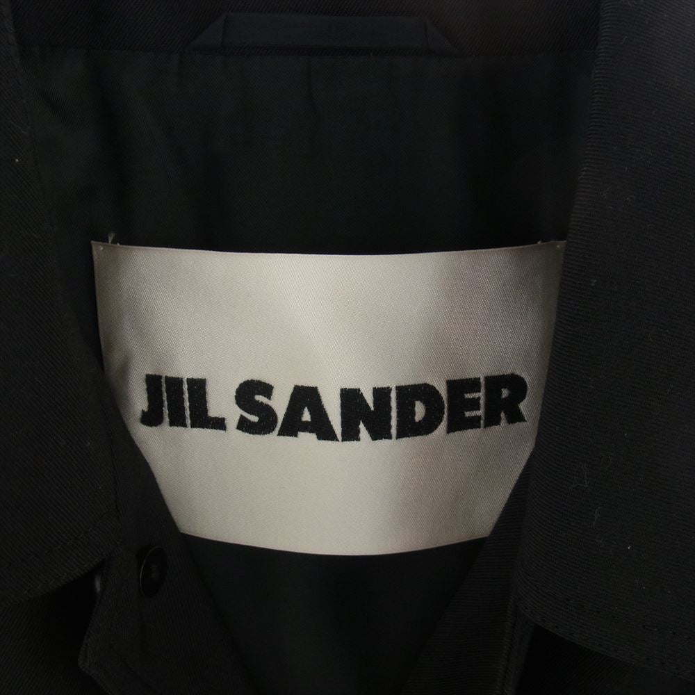JIL SANDER ジルサンダー 20AW SMR421202 MR201500 国内正規品 ガーメントケース付き Wool Blouson Jacket ウールギャバジン オーバーサイズ シャツ ブルゾン ブラック系 44【美品】【中古】