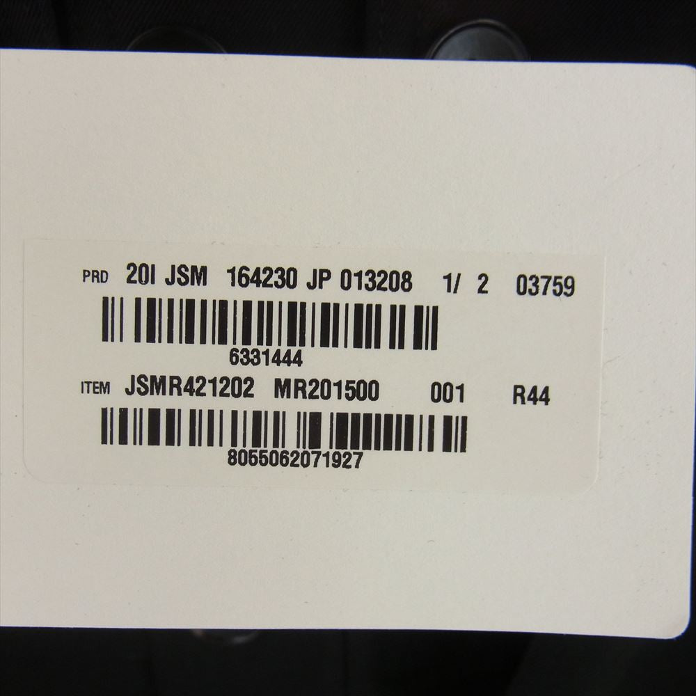 JIL SANDER ジルサンダー 20AW SMR421202 MR201500 国内正規品 ガーメントケース付き Wool Blouson Jacket ウールギャバジン オーバーサイズ シャツ ブルゾン ブラック系 44【美品】【中古】