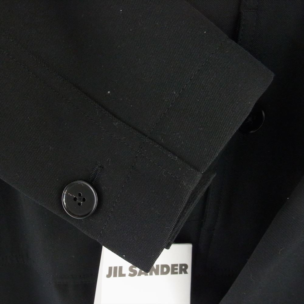 JIL SANDER ジルサンダー 20AW SMR421202 MR201500 国内正規品 ガーメントケース付き Wool Blouson Jacket ウールギャバジン オーバーサイズ シャツ ブルゾン ブラック系 44【美品】【中古】