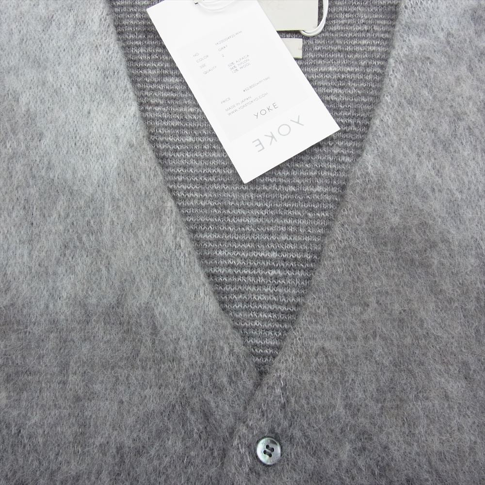 ヨーク 23SS YK23SS0492S-WM GRADATION JACQUARD CARDIGAN グラデーション ジャガード カーディガン グレー系 2【新古品】【未使用】【中古】