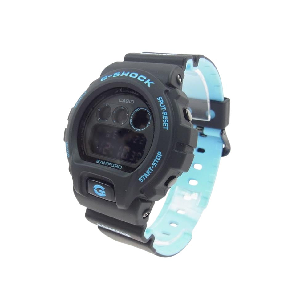 G-SHOCK ジーショック DW-6900BWD-1ER × BAMFORD バンフォード スペシャルボックス仕様 デジタル 腕時計 ウォッチ ブラック系 ライトブルー系【美品】【中古】