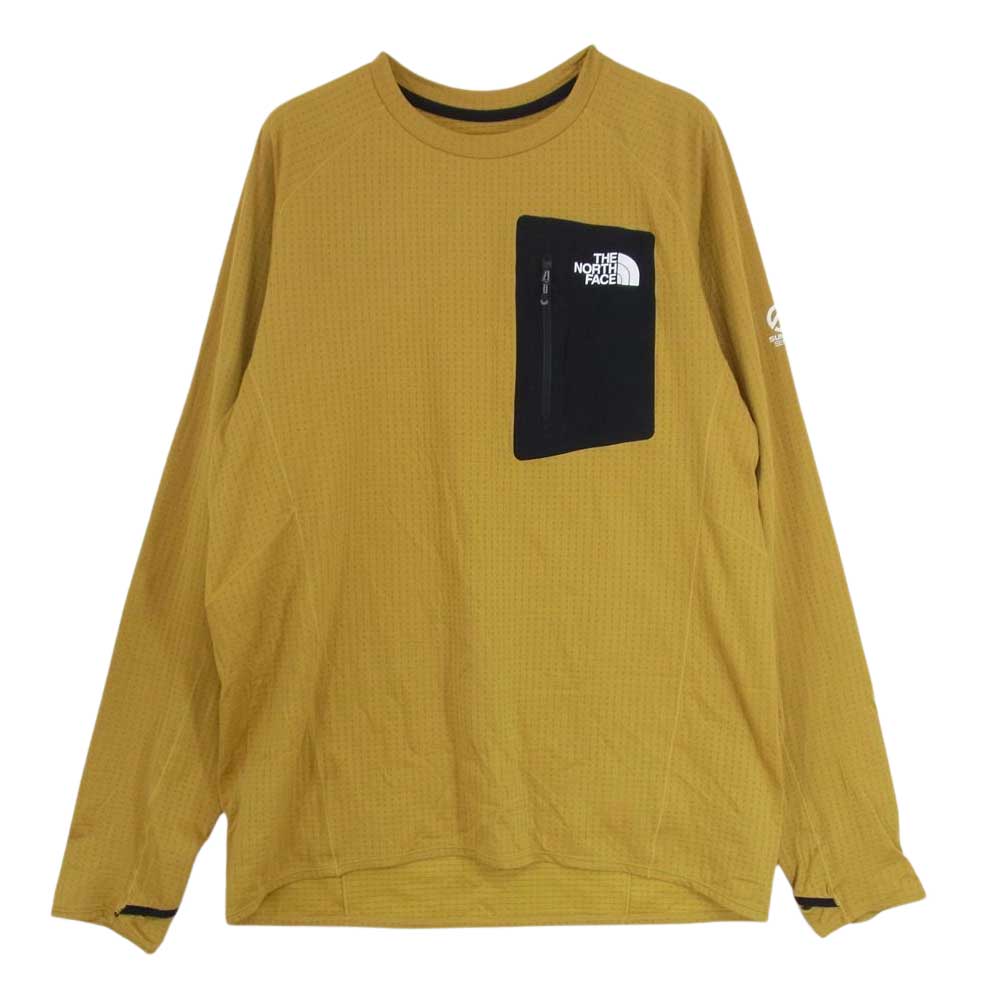 THE NORTH FACE ノースフェイス NT12123 エクスペディション ドライ ドッ ト クルー 長袖Tシャツ イエロー系 XXL【中古】