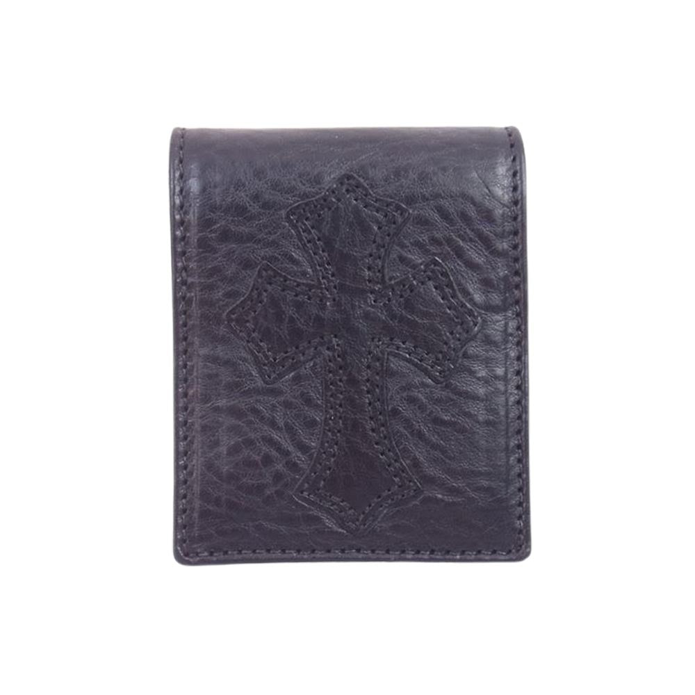 CHROME HEARTS クロムハーツ（原本無） MEMO HOLDER MINI CHクロスパッチ レザー メモホルダー カバー ブラック系【中古】