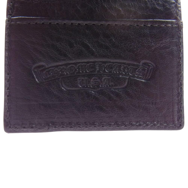 CHROME HEARTS クロムハーツ（原本無） MEMO HOLDER MINI CHクロスパッチ レザー メモホルダー カバー ブラック系【中古】