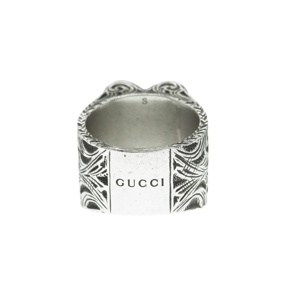 GUCCI グッチ OMNIA AMOR AMANTIBUS エングレービング ハート エイジング フィニッシュ シルバー リング シルバー系【中古】