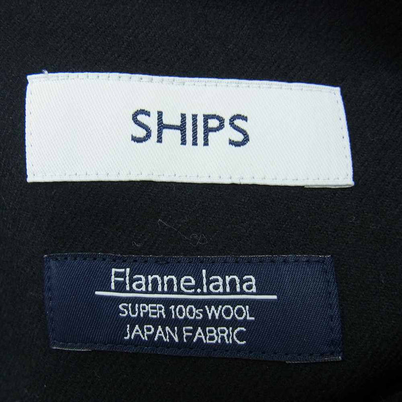 SHIPS シップス 117-04-0245 Flanne.lana SUPER 100s WOOL ラナウール  2B テーラード ジャケット ダブル スラックス セットアップ ブラック系 S【中古】