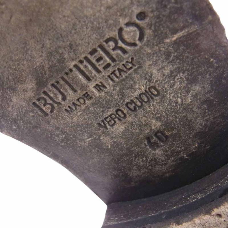 BUTTERO ブッテロ B5323 OPERA オペラ レザー サイドジップブーツ シューズ ブラック系 40インチ【中古】