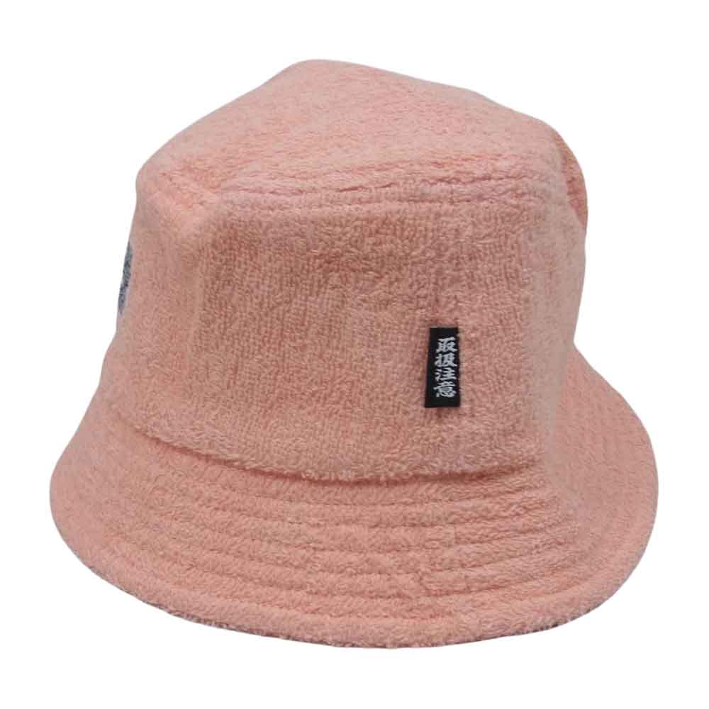 ブラック アイ パッチ 22AW BEPFW22AC06 OG LABEL PILE BUCKET HAT ロゴワッペン パイル バケット ハット ピンク系 S-M【極上美品】【中古】