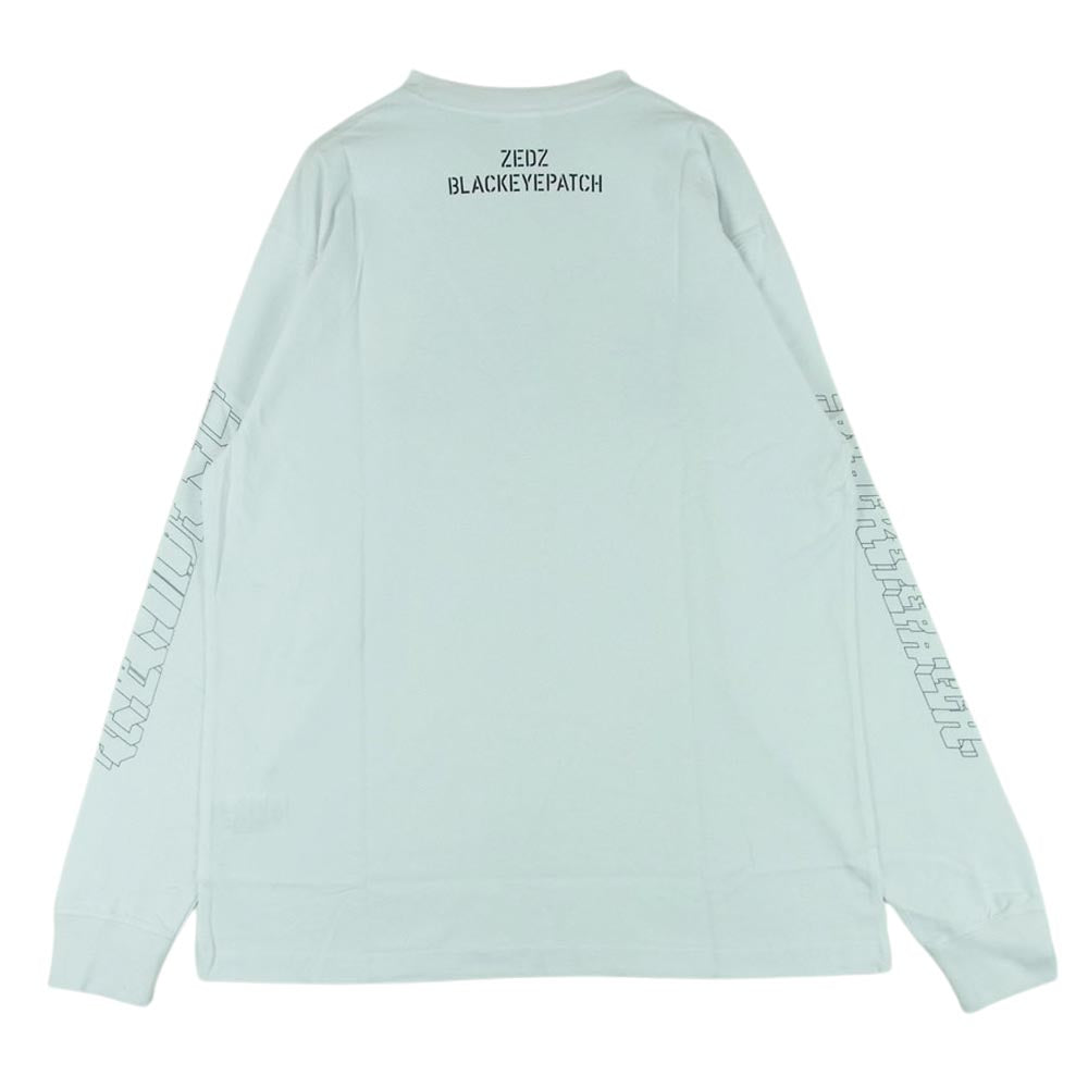 ブラック アイ パッチ 20AW BEPFW20EI01 ZEDZ プリント 長袖 Tシャツ コットン 中国製 ホワイト系 M【新古品】【未使用】【中古】
