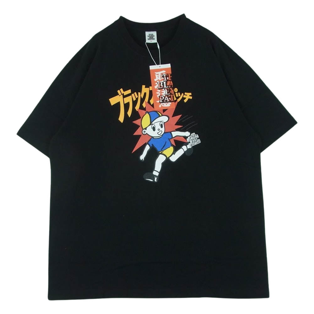 ブラック アイ パッチ 23SS BEPSS23TE43 CHILDREN AT PLAY TEE ロゴラベル プリント 半袖 Tシャツ ブラック系 XL【新古品】【未使用】【中古】
