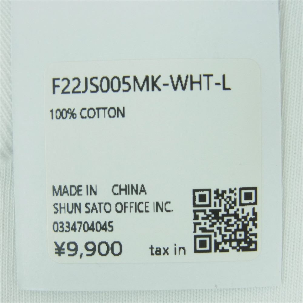 ルーズジョインツ F22JS005MK MOKA mixer sweater S/S TEE 半袖 Tシャツ ホワイト系 L【新古品】【未使用】【中古】