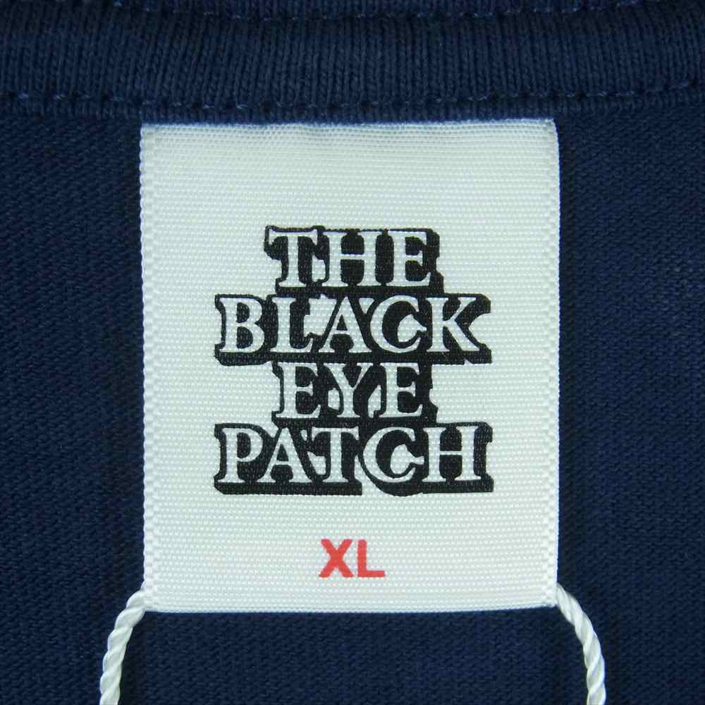 ブラック アイ パッチ 22SS BEPSS22EI42 PRIORITY LABEL TEE ロゴラベル プリント 半袖 Tシャツ ネイビー系 XL【新古品】【未使用】【中古】