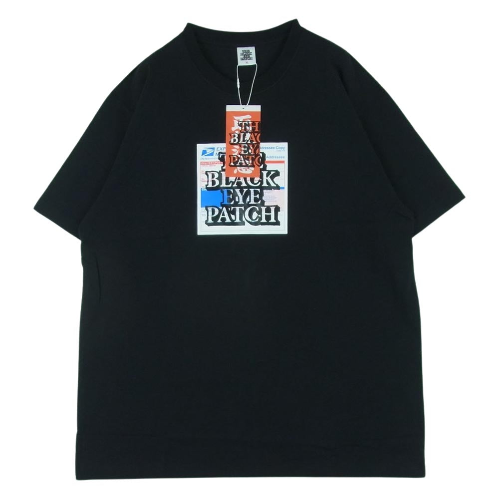 ブラック アイ パッチ 23SS BEPSS23TE45 PRIORITY LABEL TEE BLACK ロゴラベル プリント 半袖 Tシャツ ブラック系 XL【新古品】【未使用】【中古】