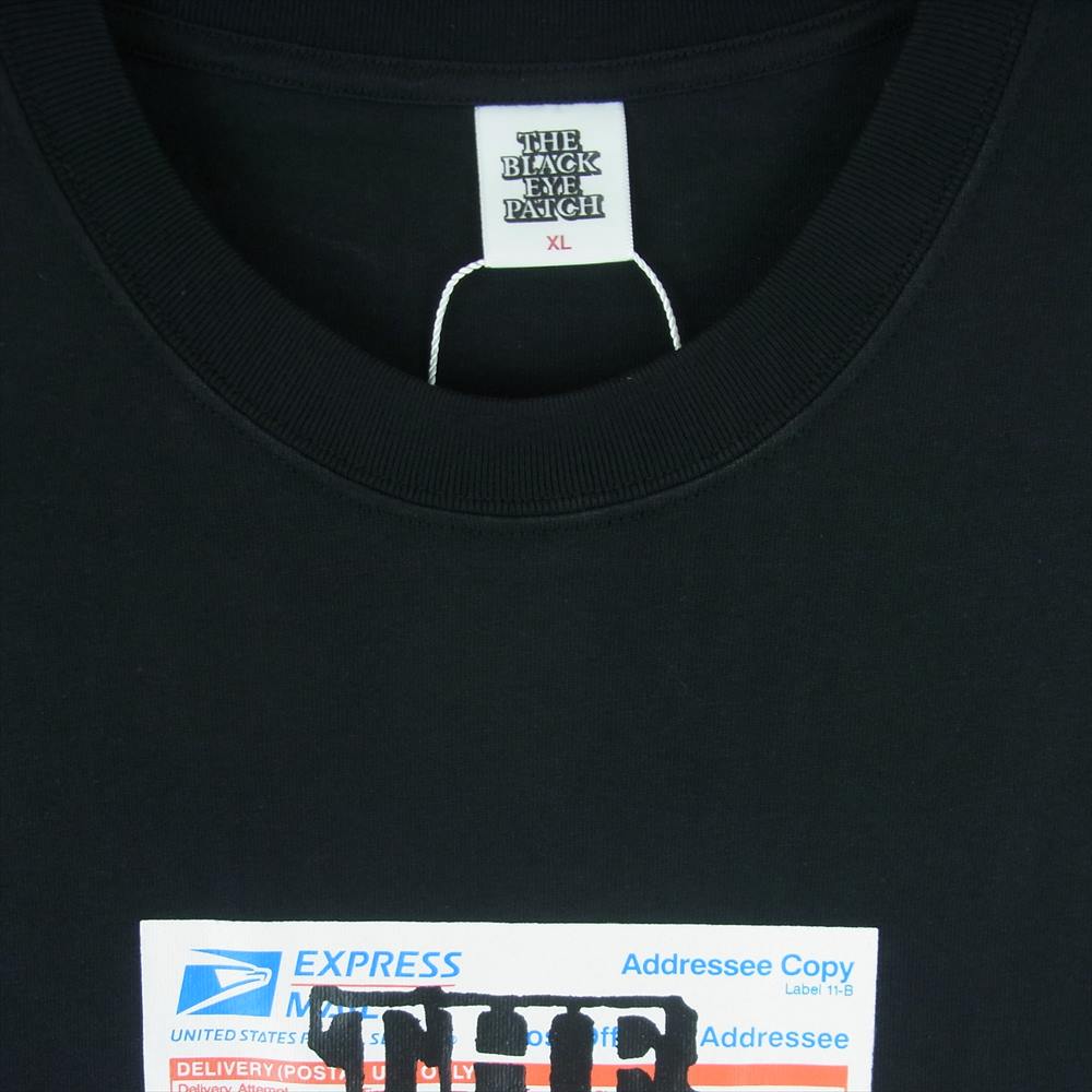 ブラック アイ パッチ 23SS BEPSS23TE45 PRIORITY LABEL TEE BLACK ロゴラベル プリント 半袖 Tシャツ ブラック系 XL【新古品】【未使用】【中古】