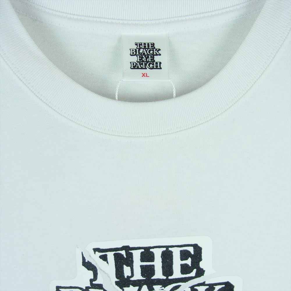 ブラック アイ パッチ 23SS BEPSS23TE27 TORN OG LABEL TEE ロゴラベル プリント 半袖 Tシャツ ホワイト系 XL【新古品】【未使用】【中古】
