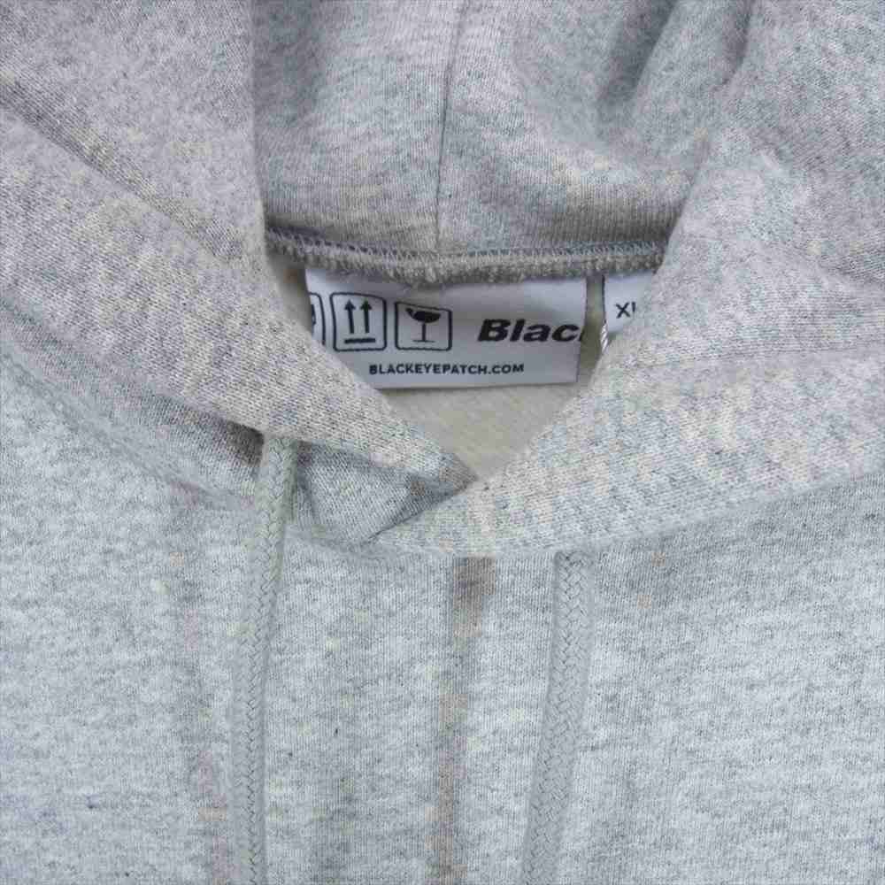 ブラック アイ パッチ 21AW BEPFW21TP27 OG LABEL HOODIE レーベル ロゴ フーディー プルオーバ― パーカー グレー系 XL【新古品】【未使用】【中古】